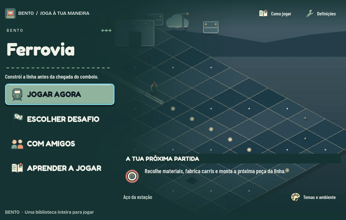 Ecrã inicial de Bento Ferrovia